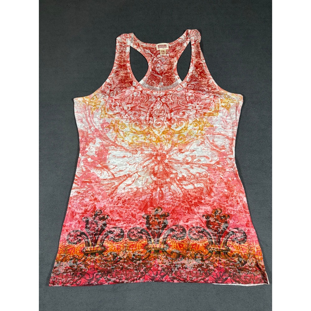 Mossimo Supply Co Tank Top Womens XL Pink Orange Graphic Racerback